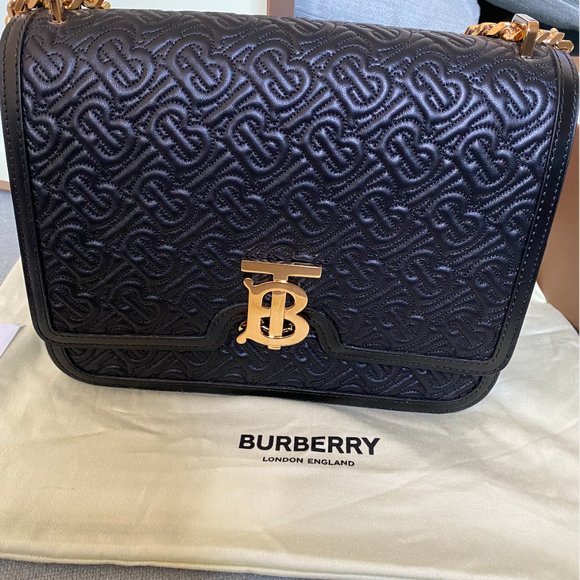 Medium Monogram Lambskin Burberry Bag - Picture 1 of 4